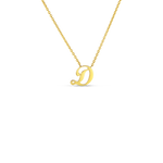 18K Yellow Gold Script Initial “D” Necklace