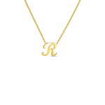 18K YELLOW GOLD TINY TREASURES SCRIPT INITIAL ‘R’ NECKLACE