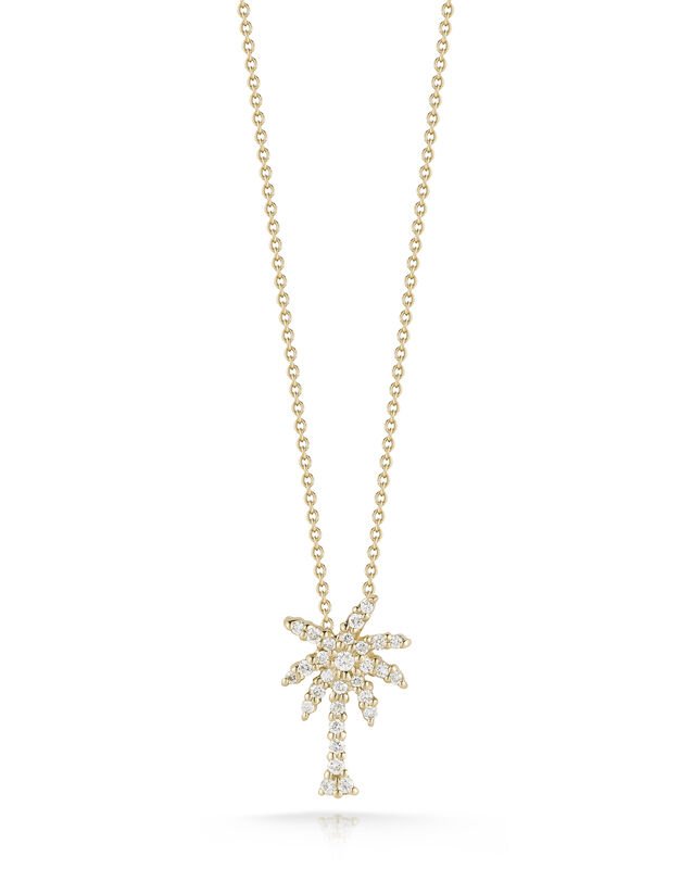 18K GOLD TINY TREASURES SMALL DIAMOND PALM TREE NECKLACE
