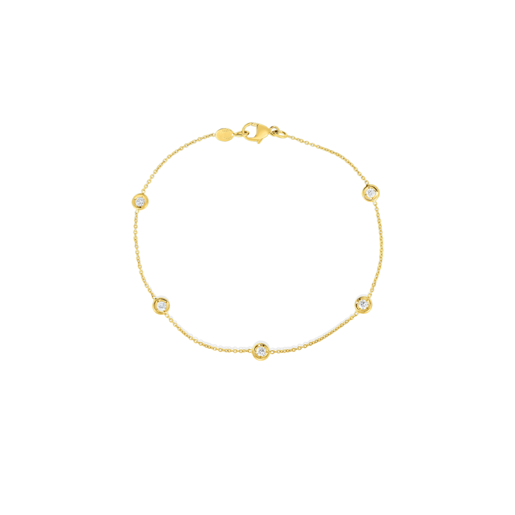 18K Yellow Gold Diamonds by the Inch Five-Station Bracelet