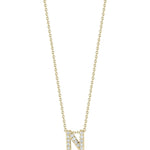18K Yellow Gold Tiny Treasures Diamond Love Letter “N” Necklace
