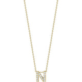 18K Yellow Gold Tiny Treasures Diamond Love Letter “N” Necklace