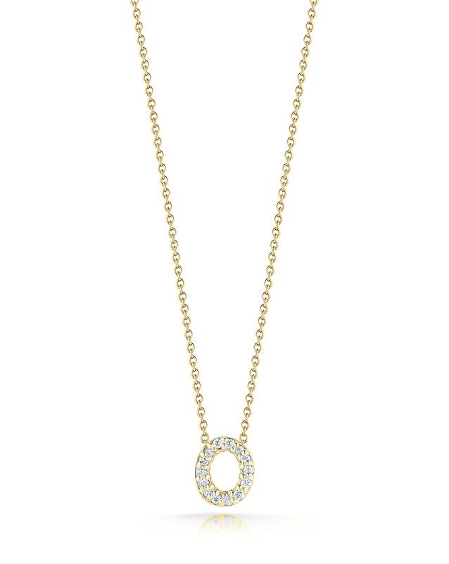 18K Yellow Gold Tiny Treasures Diamond Love Letter “O” Necklace