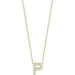 18K Yellow Gold Tiny Treasures Diamond Love Letter “P” Necklace