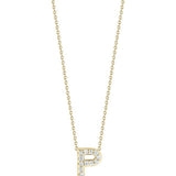 18K Yellow Gold Tiny Treasures Diamond Love Letter “P” Necklace