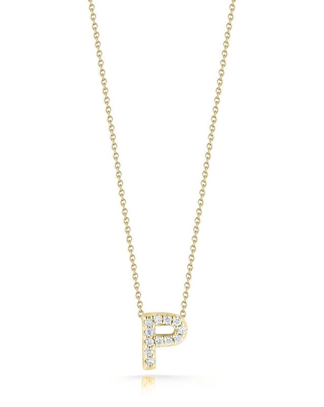 18K Yellow Gold Tiny Treasures Diamond Love Letter “P” Necklace
