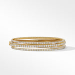 Pavé Crossover Three Row Bracelet in 18K Yellow Gold with Diamonds, 11mm