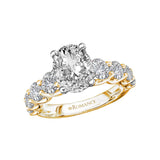 14K Yellow Gold Diamond Band Semi-Mount Engagement Ring