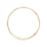 18K Yellow and White Gold Diamond Coil Necklace