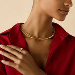 18K Yellow and White Gold Diamond Coil Necklace