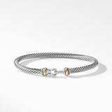 Buckle Classic Cable Bracelet in Sterling Silver with 18K Yellow Gold, 4mm