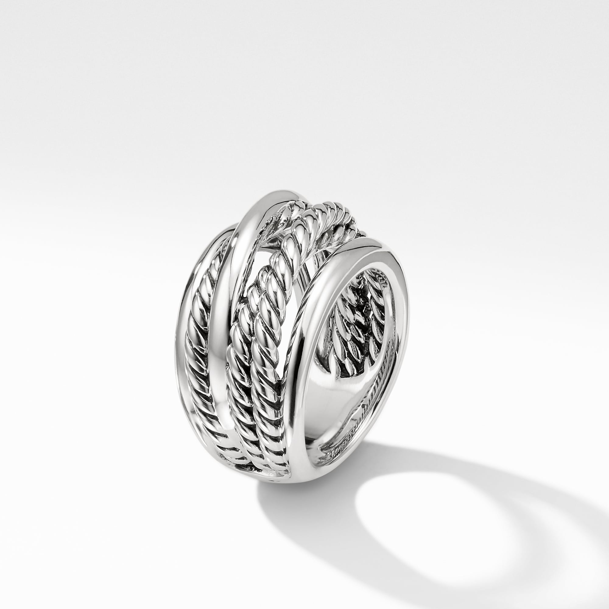 Crossover Ring in Sterling Silver, 14.7mm