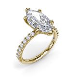 Classic Pave Marquise Diamond Engagement Ring
