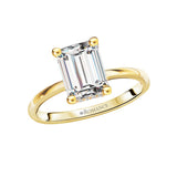 14K Yellow Gold Semi-Mount Engagement Ring with Hidden Halo