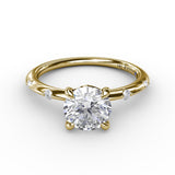 Modern Raindrop Diamond Engagement Ring
