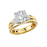 14K Yellow Gold Double-Domed Diamond Semi-Mount Engagement Ring