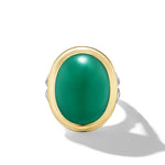 Albion® Oval Ring in Sterling Silver with 18K Yellow Gold and Green Onyx, 21mm