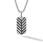 Chevron Tag in Sterling Silver with Pietersite, 27mm