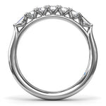18K White Gold Pear and Round Diamond Wedding Band