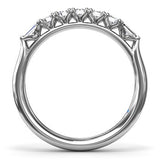 18K White Gold Pear and Round Diamond Wedding Band