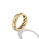Sculpted Cable Band Ring in 18K Yellow Gold, 6mm