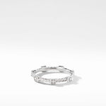 Cable Collectibles® Stations Stack Ring in 18K White Gold with Diamonds, 2mm