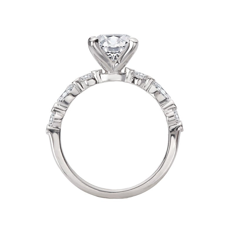 14K White Gold Semi-Mount Diamond Engagement Ring