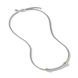 Petite Helena Wrap Station Necklace in Sterling Silver with 18K Yellow Gold and Diamonds, 29mm