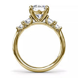 18K Yellow Gold Double Side Stone Semi-Mount Engagement Ring