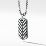Chevron Tag in Sterling Silver, 35mm