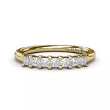 18K Yellow Gold Princess Cut Diamond Wedding Band