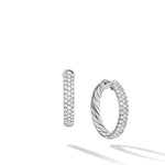 DY Mercer Hoop Earrings in Sterling Silver with Diamonds, 25.4mm