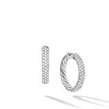DY Mercer Hoop Earrings in Sterling Silver with Diamonds, 25.4mm