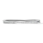 Pavé Crossover Two Row Bracelet in 18K White Gold with Diamonds, 5.5mm
