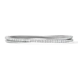 Pavé Crossover Two Row Bracelet in 18K White Gold with Diamonds, 5.5mm