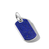 Chevron Tag in Sterling Silver with Lapis Lazuli, 27mm