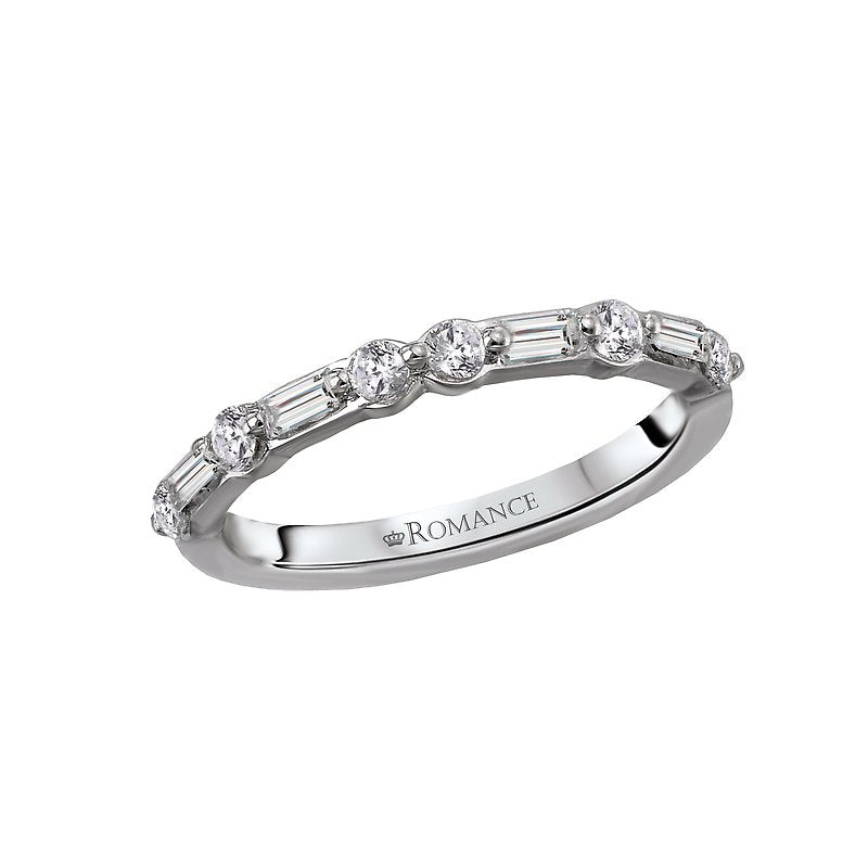 14K White Gold Diamond Wedding Band