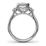 18K White Gold Bezel Set Diamond Semi-Mount Engagement Ring