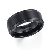 Triton Men’s 9mm Black Tungsten Carbide Comfort Fit Wedding Band