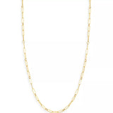 18K DESIGNER YELLOW GOLD PAPERCLIP and ROUND LINK 17 INCH CHAIN