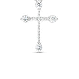 18K White Gold Cross Necklace with 18" Chain