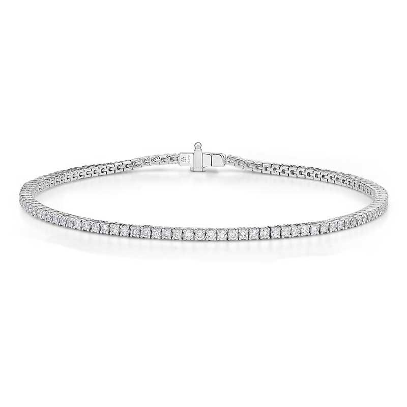 18K White Gold Diamond Line Bracelet