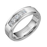 Bleu Royale 7.5mm Men’s Wedding Band in 14K Yellow Gold with Princess-Cut Black Diamonds (.60ctw)