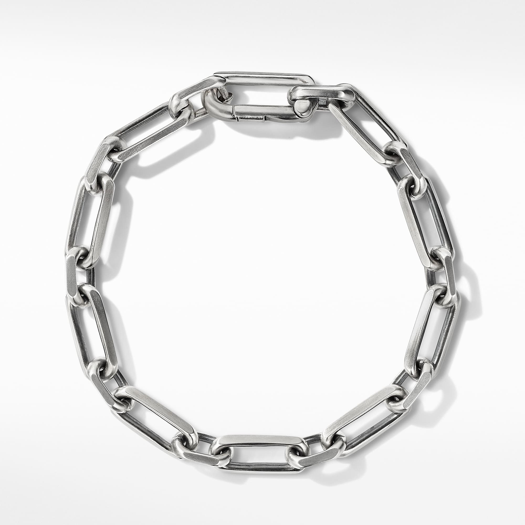 Elongated Open Link Chain Bracelet in Sterling Silver, 8mm