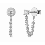 18K White Gold Draped Stiletto Earrings