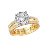 14K Yellow Gold Split Shank Semi-Mount Diamond Engagement Ring