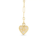 18k Yellow Gold Diamond Heart Medallion