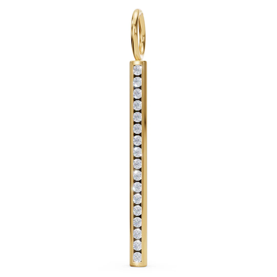 Medium Channel Set Bar with Diamonds