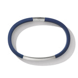 Streamline® ID Bracelet in Blue Rubber with Sterling Silver, 8mm