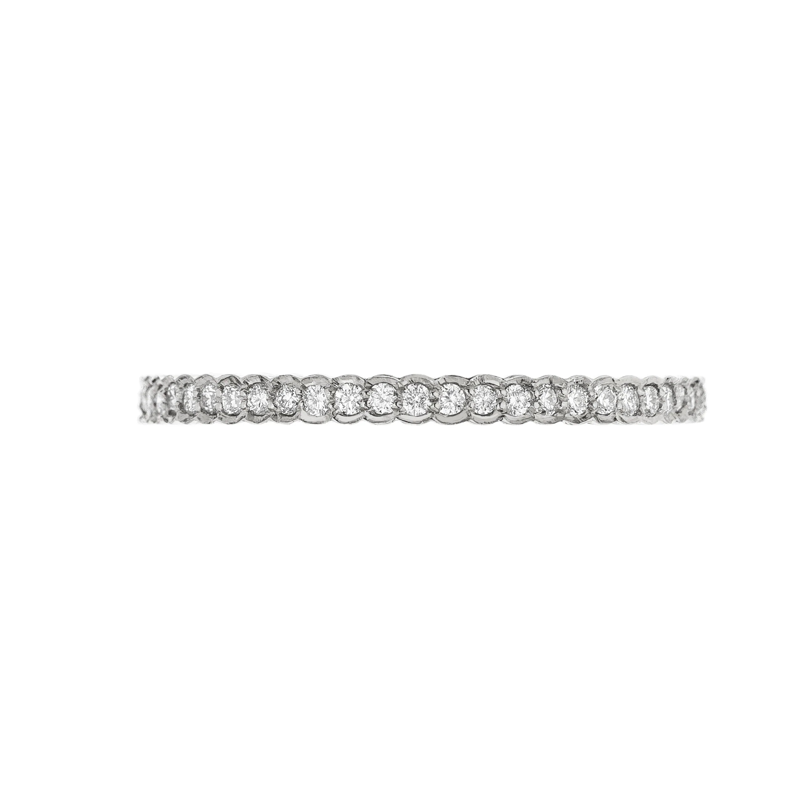 Scallop White Diamond Band